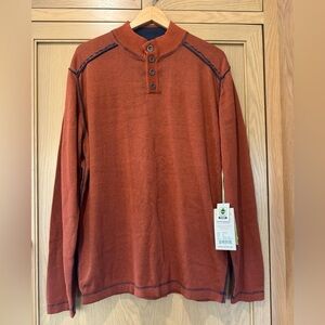 NWT Ecoths Fair Trade Organic Men's Maddox Sweater Mockneck Arabian Spice / xlg